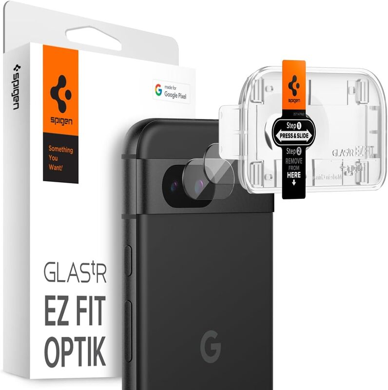 Spigen GLAStR EZ Fit Optik for Google Pixel 8a Camera Lens Screen Protector - Crystal Clear (2 Pack)